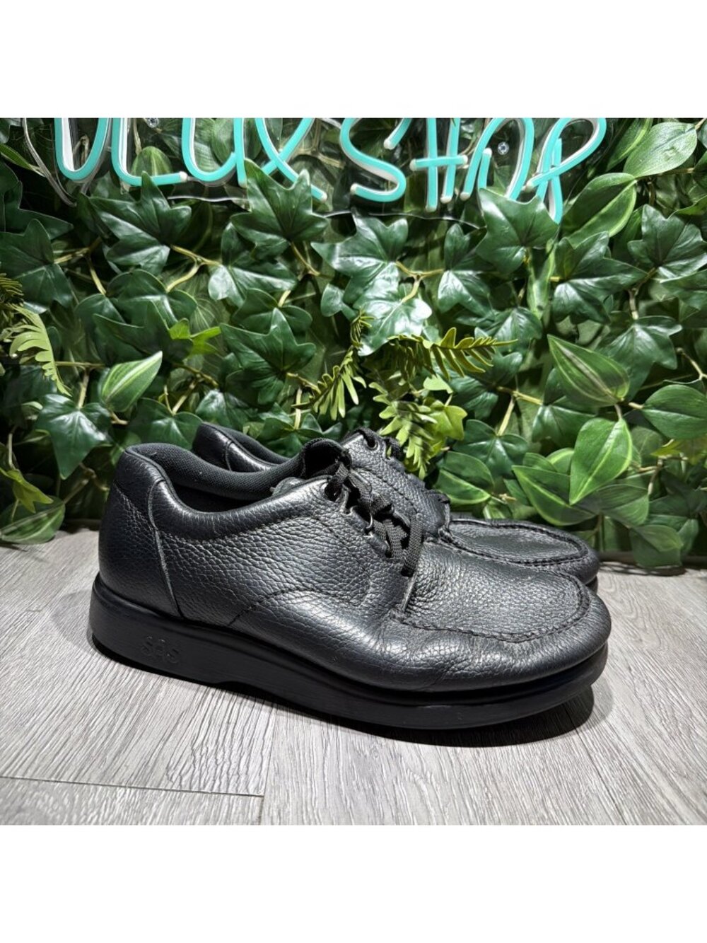 SAS Bout Time Black Leather Casual Walking Comfort Shoe Men Size 10 M